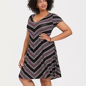 Torrid BLACK STRIPE JERSEY DRESS